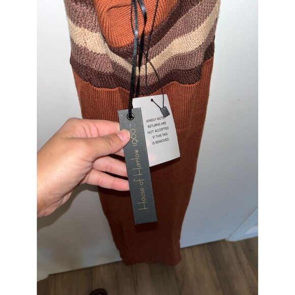 NWTHouse of Harlow 1960 REVOLVE Naomh Crochet Mix MaxiDress in Rust  S Small Wom - Picture 9 of 14